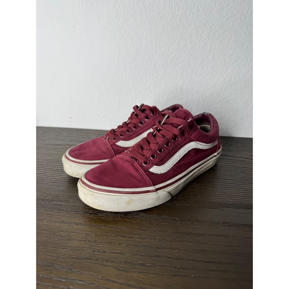 Vans Old Skool Burgundy Maroon Canvas Low Top Sneakers Women's 8 Men's 6.5